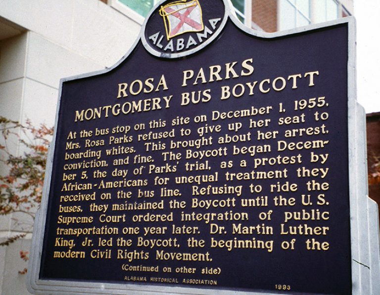 Rosa Parks Montgomery bus boycott marker