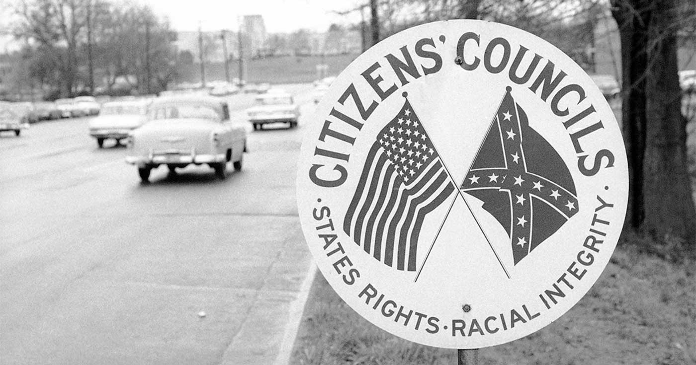 White citizens council sign
