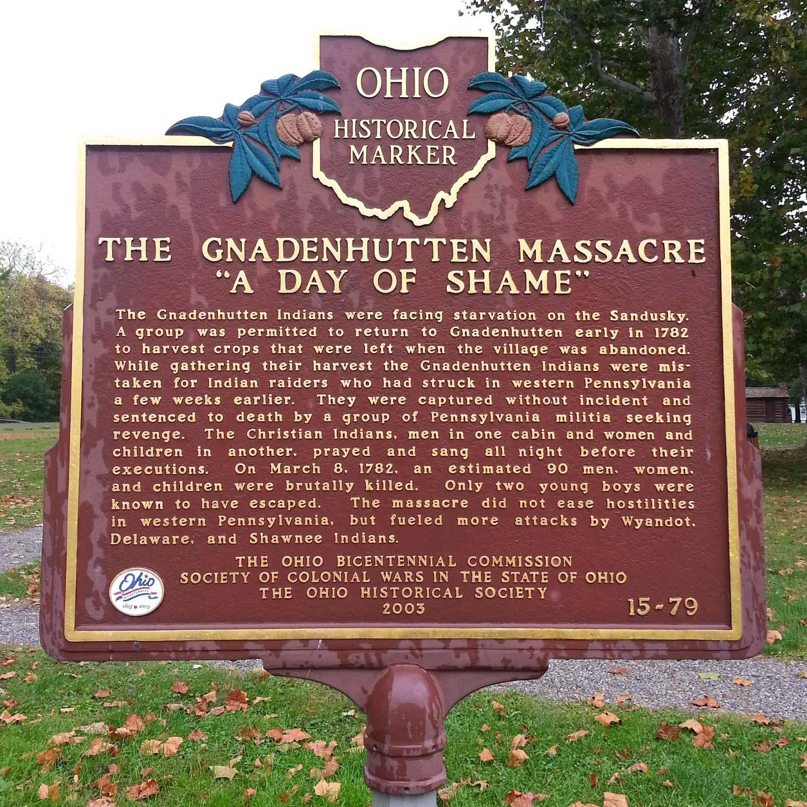 Historic marker about the massacre. 