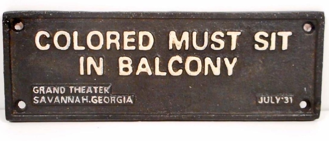 Georgia theater segregation sign