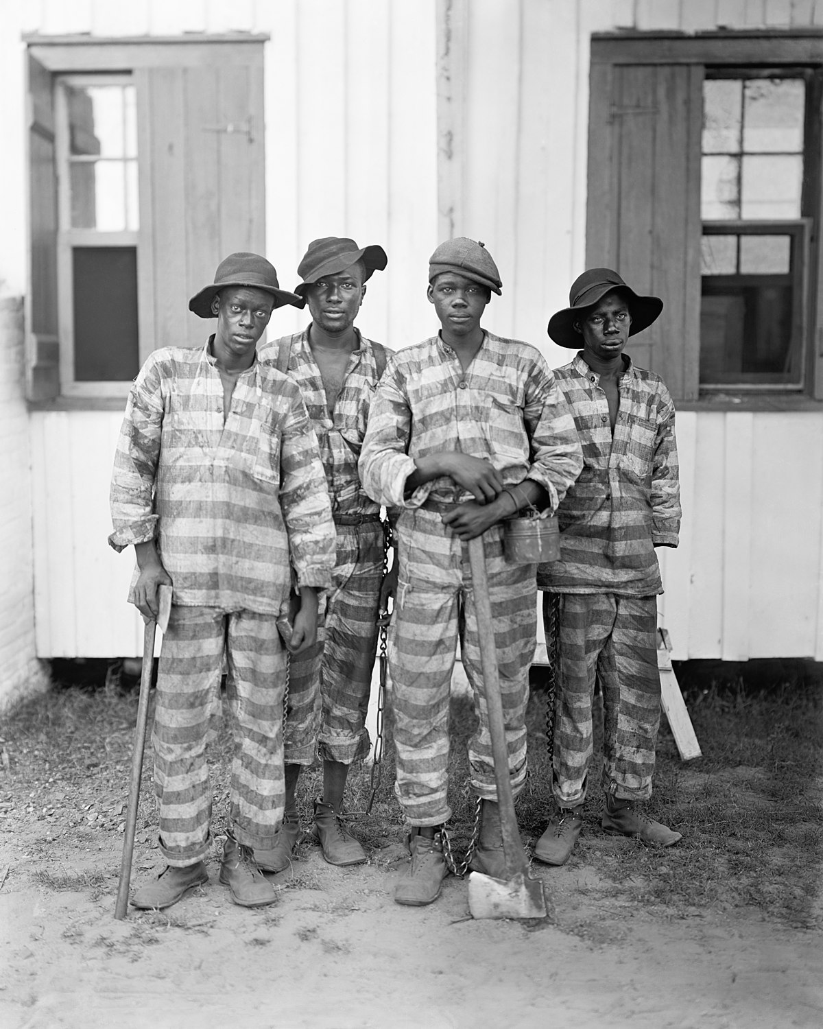 Group of incarcerated men in convict leasing system